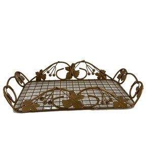Metal Gold Colored Casserole Holder Carrier Basket